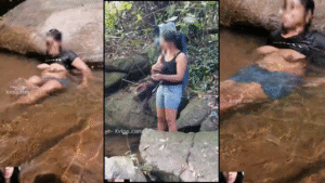 Horny Lankan Outdoor Bathing Risky Boobs Showing