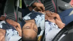 Driver Touching Sleeping Girl's Boobs While Driving