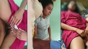 Lankan Sexy College Girl Painful Fucking & Riding on BF Dick Moaning